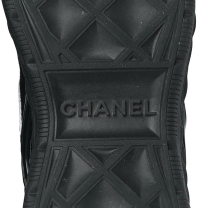 Chanel Fabric Calfskin Suede Womens CC Sneakers 38 Black 6 of 9