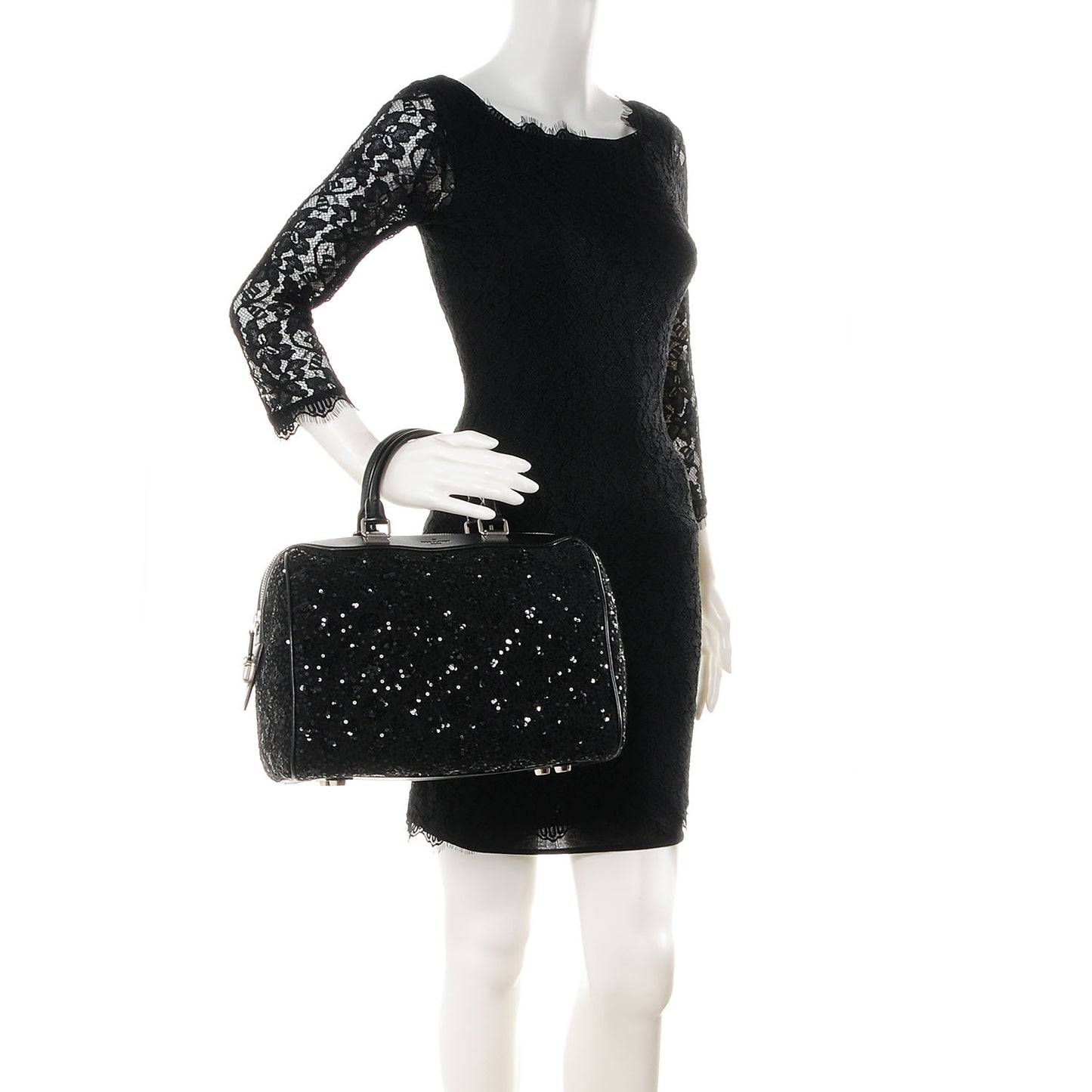 Sequin Monogram Sunshine Express Speedy Black
