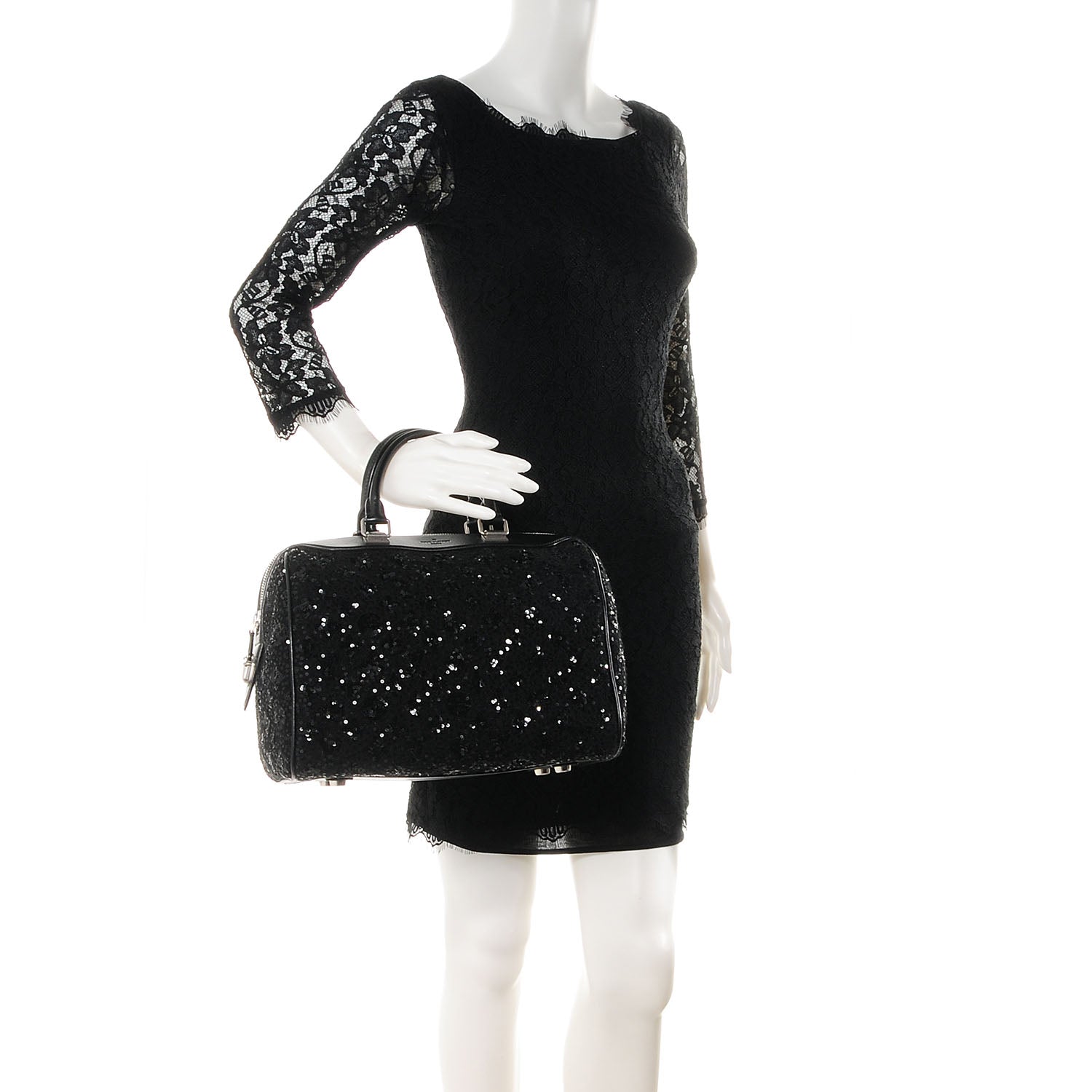 Louis Vuitton Sequin Monogram Sunshine Express Speedy Black 2 of 9