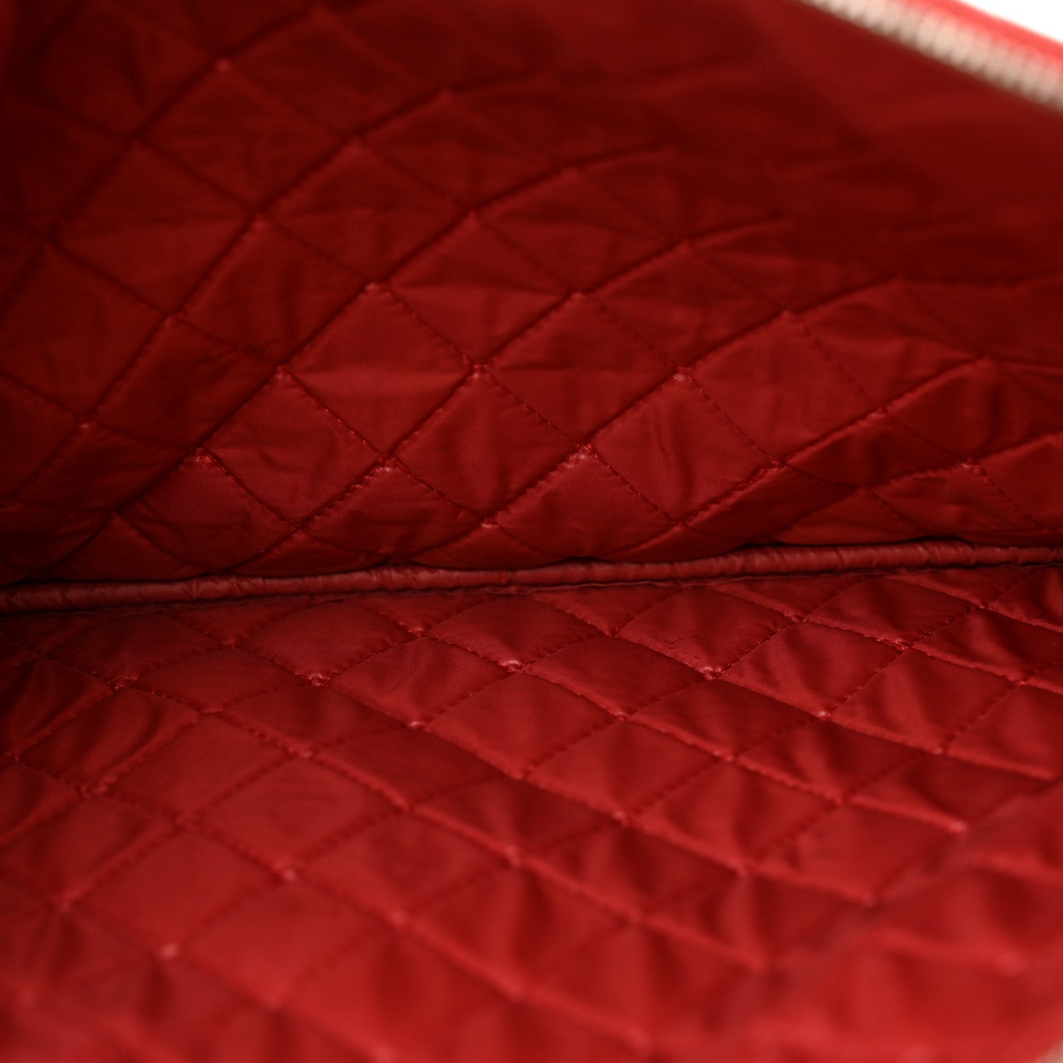 Chanel Lambskin Quilted Large Cosmetic Case Red 5 of 8