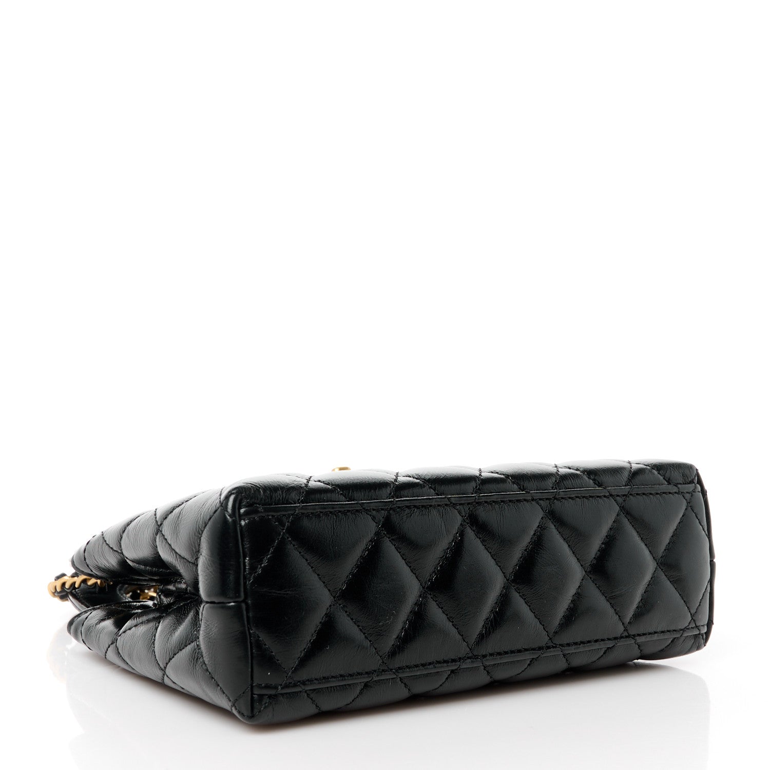 Chanel Shiny Aged Calfskin Quilted Nano Kelly Shopper Black 4 of 10