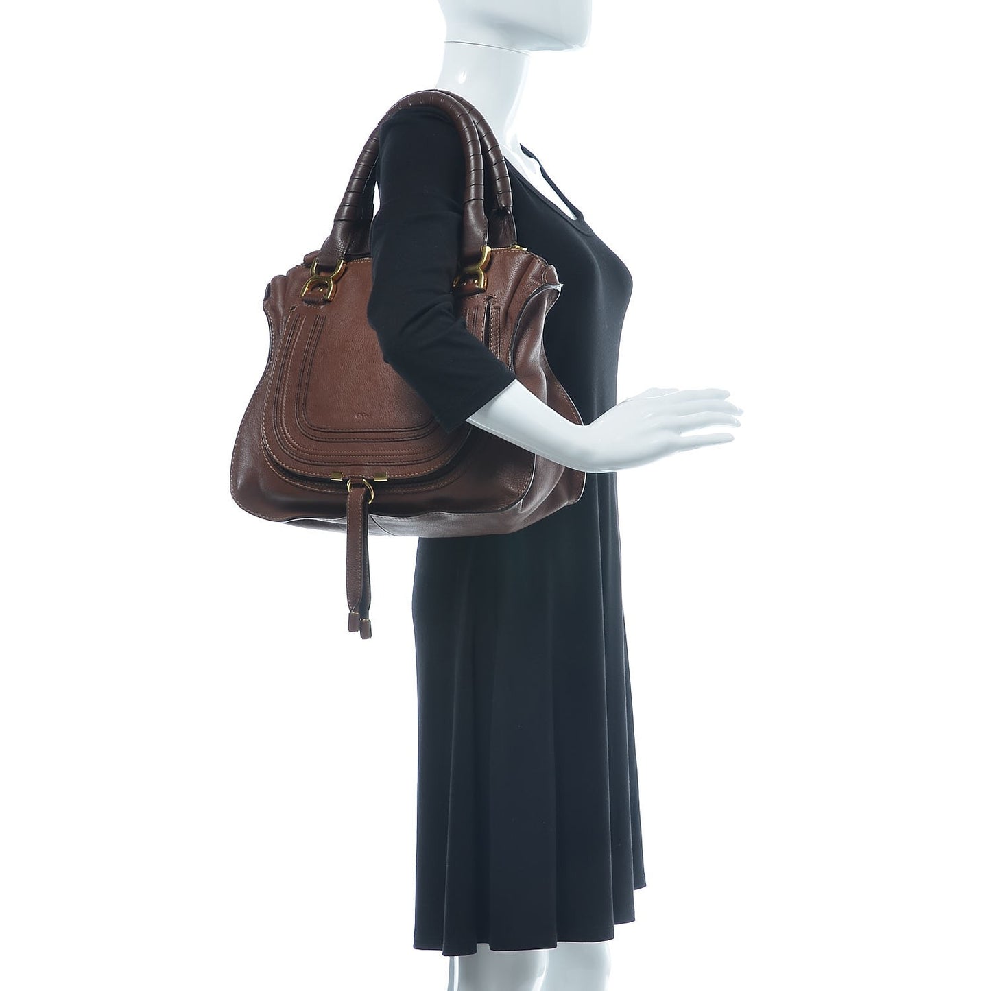 Calfskin Medium Marcie Satchel Ebony