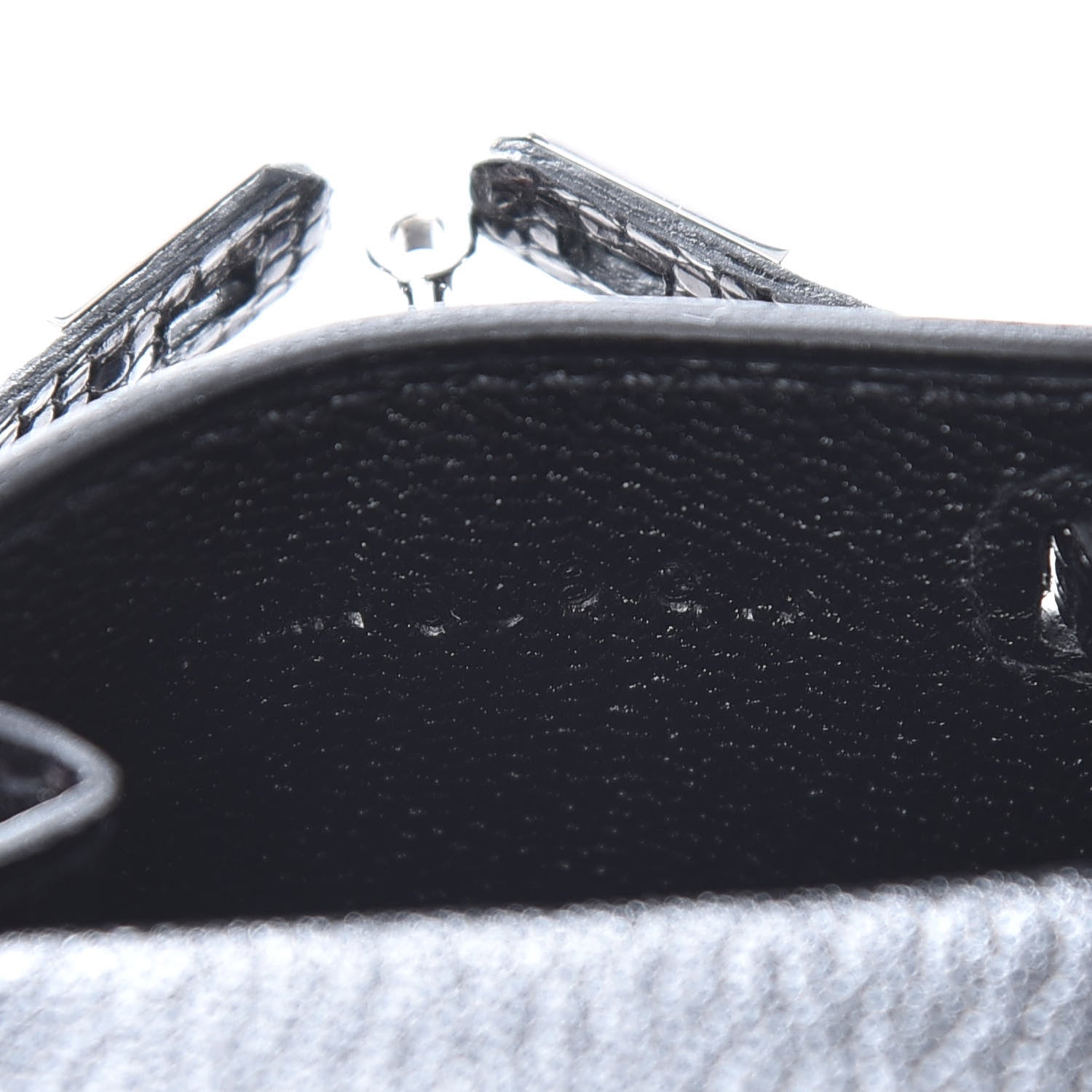 Hermes Lizard Mini Kelly Twilly Bag Charm Black 5 of 6