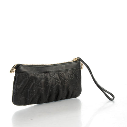 Gucci Guccissima Signature New Britt Wristlet Black 3 of 7