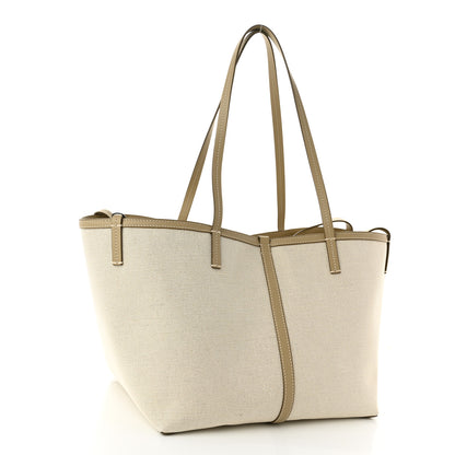 Burberry Cotton Canvas Mini Logo Horseferry Tote Bag Off White 4 of 10