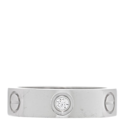 Cartier 18K White Gold 3 Diamond 5.5mm LOVE Ring 56 7.5 1 of 4