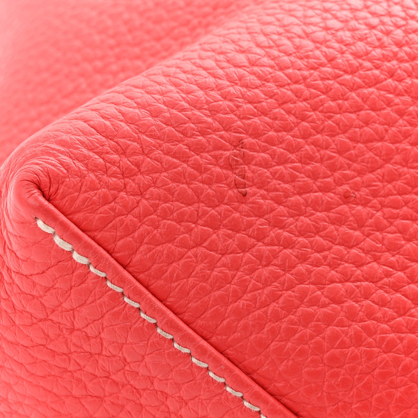Taurillon Clemence Double Sens 45 Reversible Tote Rouge Casaque Rose Jaipur