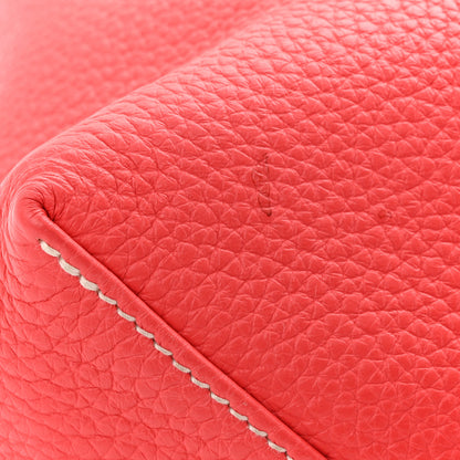 Hermes Taurillon Clemence Double Sens 45 Reversible Tote Rouge Casaque Rose Jaipur 17 of 19