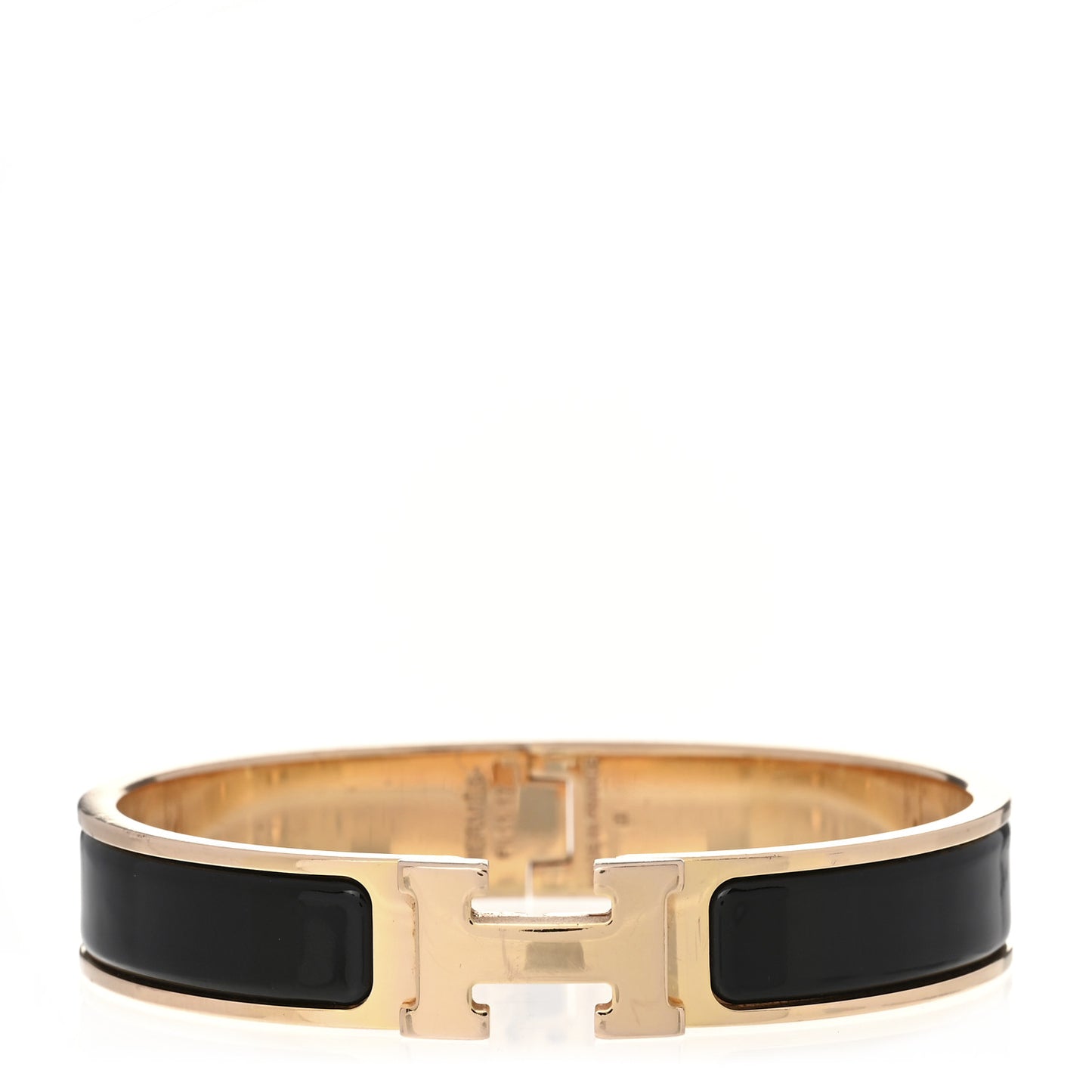 Enamel Narrow Clic Clac H Bracelet GM Black