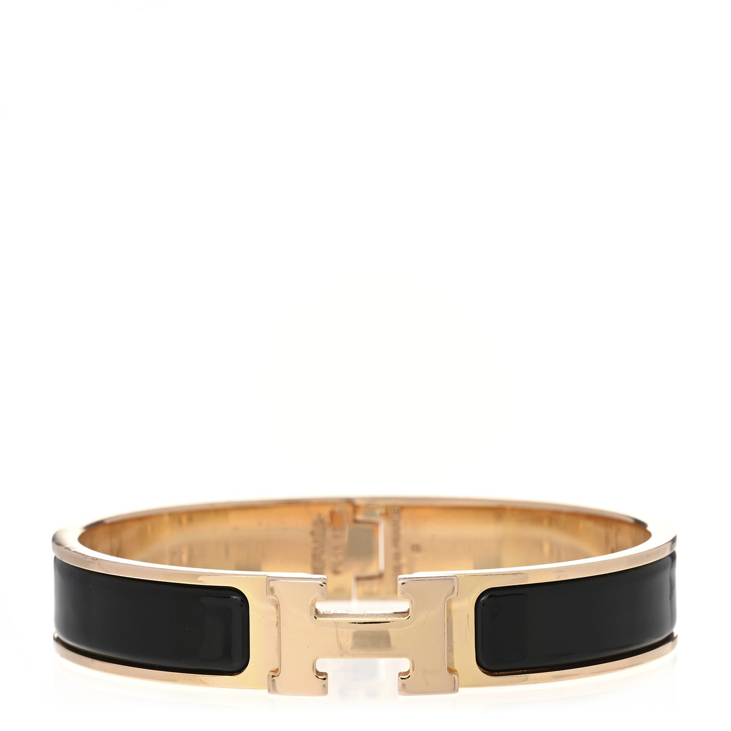 Hermes Enamel Narrow Clic Clac H Bracelet GM Black 1 of 3