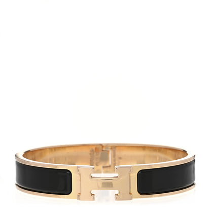 Hermes Enamel Narrow Clic Clac H Bracelet GM Black 1 of 3