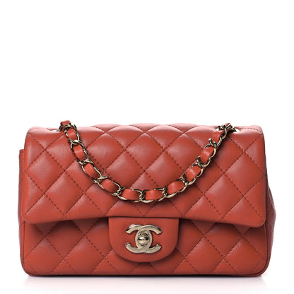 Chanel Lambskin Quilted Mini Rectangular Flap Brown 1 of 9