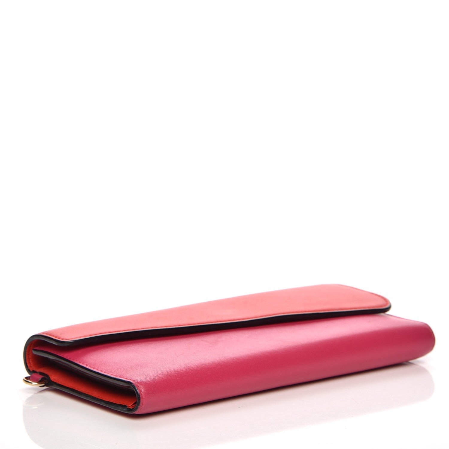 Christian Dior Smooth Calfskin Bi-Color Diorissimo Long Wallet Pink Red 4 of 8