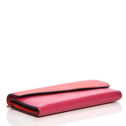 Christian Dior Smooth Calfskin Bi-Color Diorissimo Long Wallet Pink Red 4 of 8