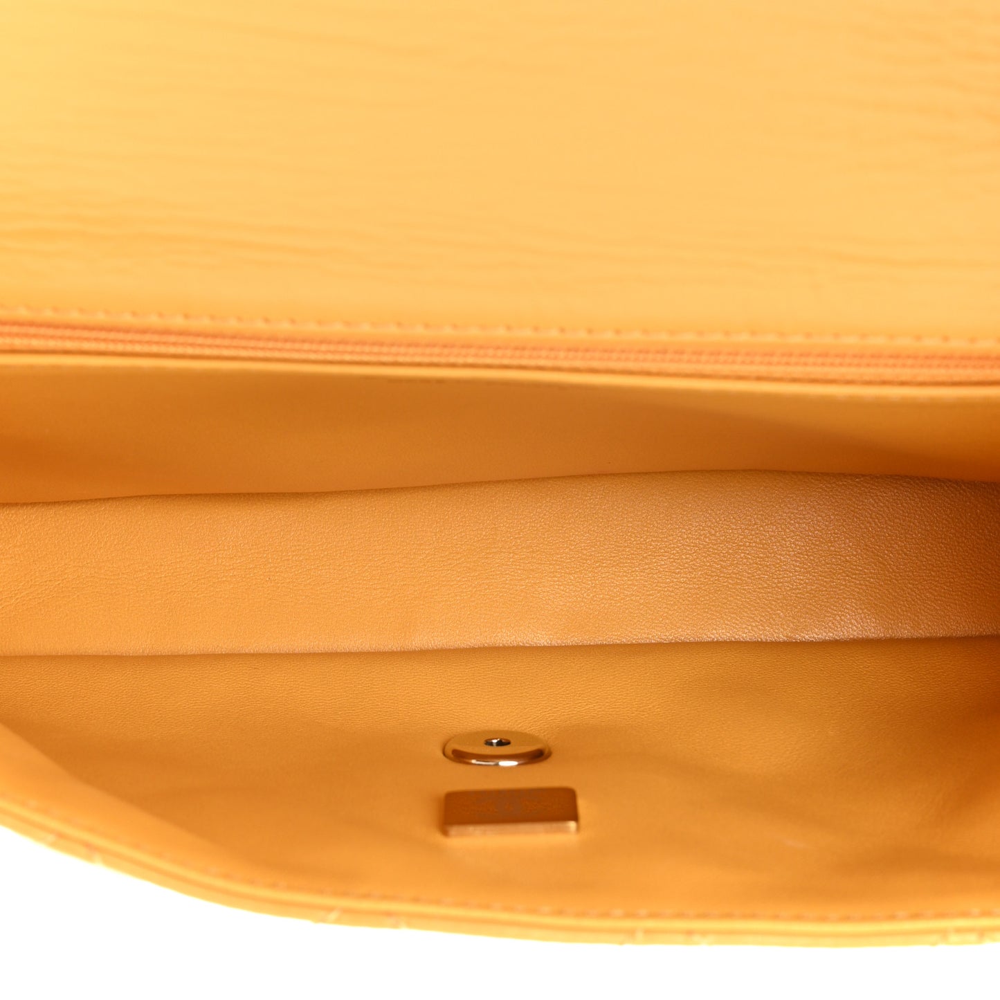Crumpled Calfskin Quilted Clutch Yellow