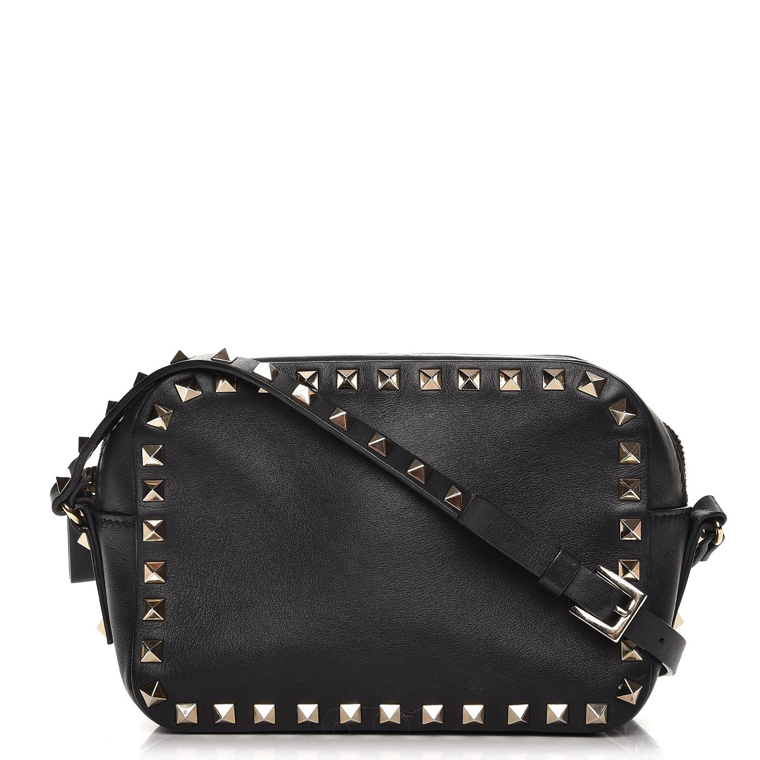 Valentino Garavani Calfskin Rockstud Camera Crossbody Bag Black 1 of 7