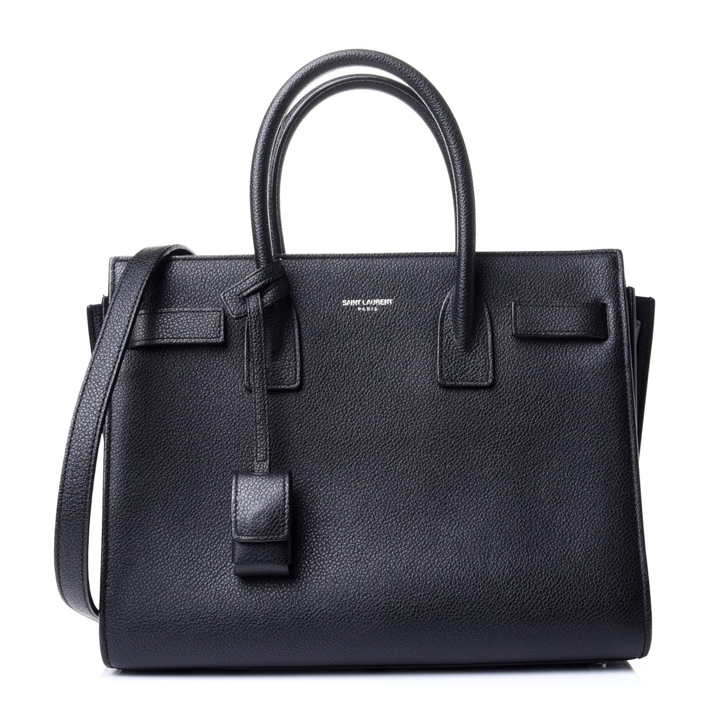 Grained Calfskin Baby Sac De Jour Black
