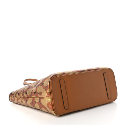 MCM Visetos Metallic Leopard Print Medium Anya Shopper Tote Cognac 4 of 10