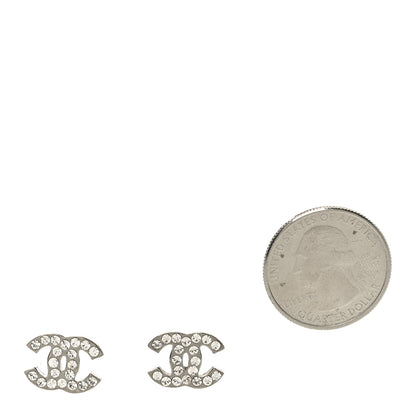 Chanel Crystal CC Earrings Silver 2 of 5
