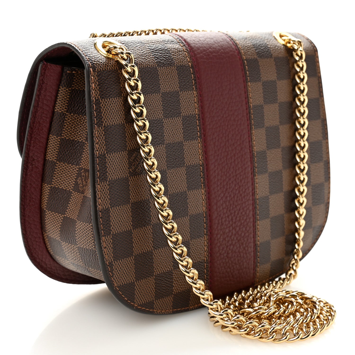 Louis Vuitton Damier Ebene Cuir Taurillon Wight Bordeaux 3 of 9