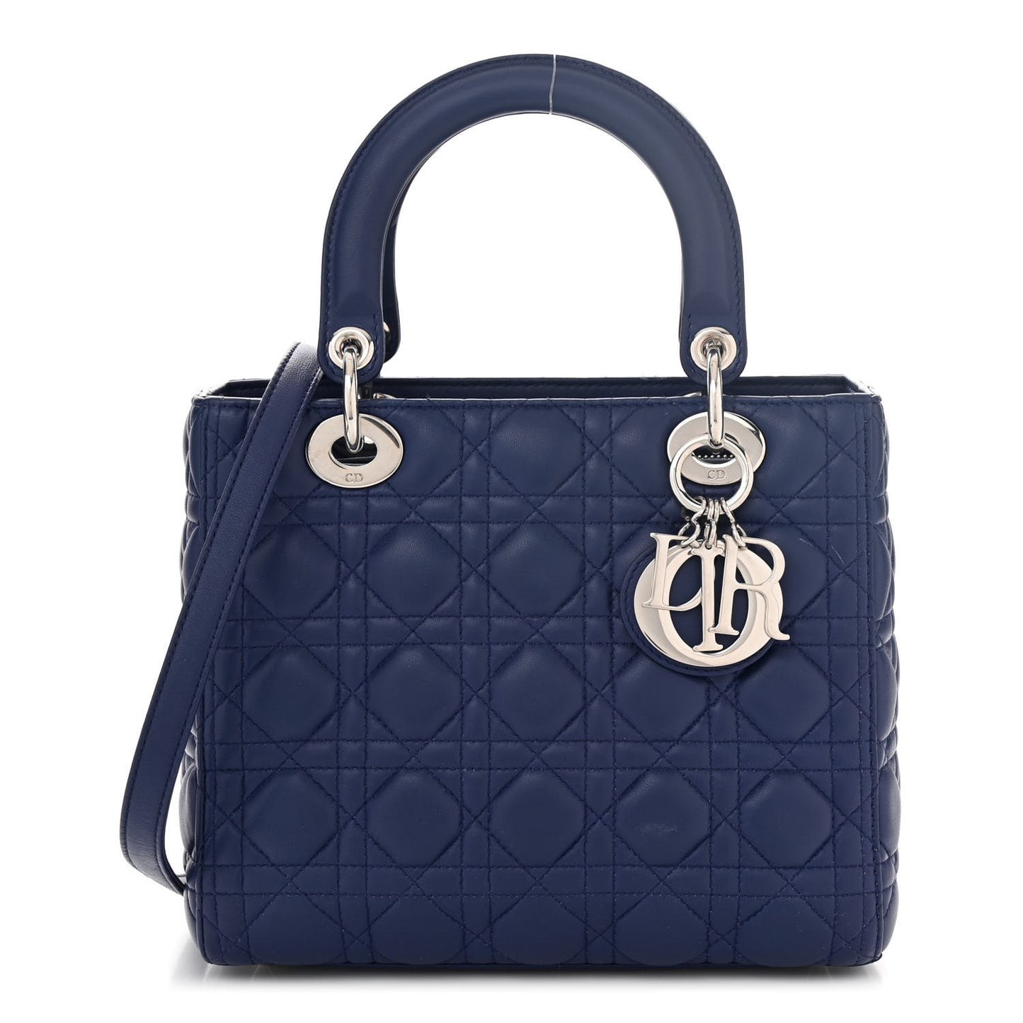Lambskin Cannage Medium Lady Dior Blue
