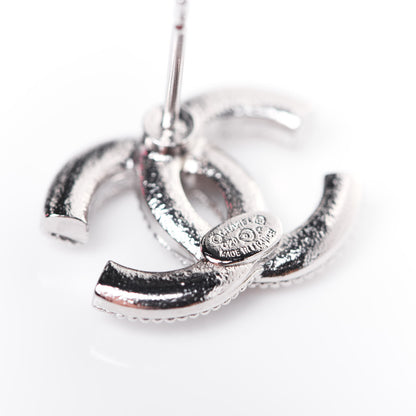 Chanel Crystal Mini Timeless CC Earrings Silver 3 of 6