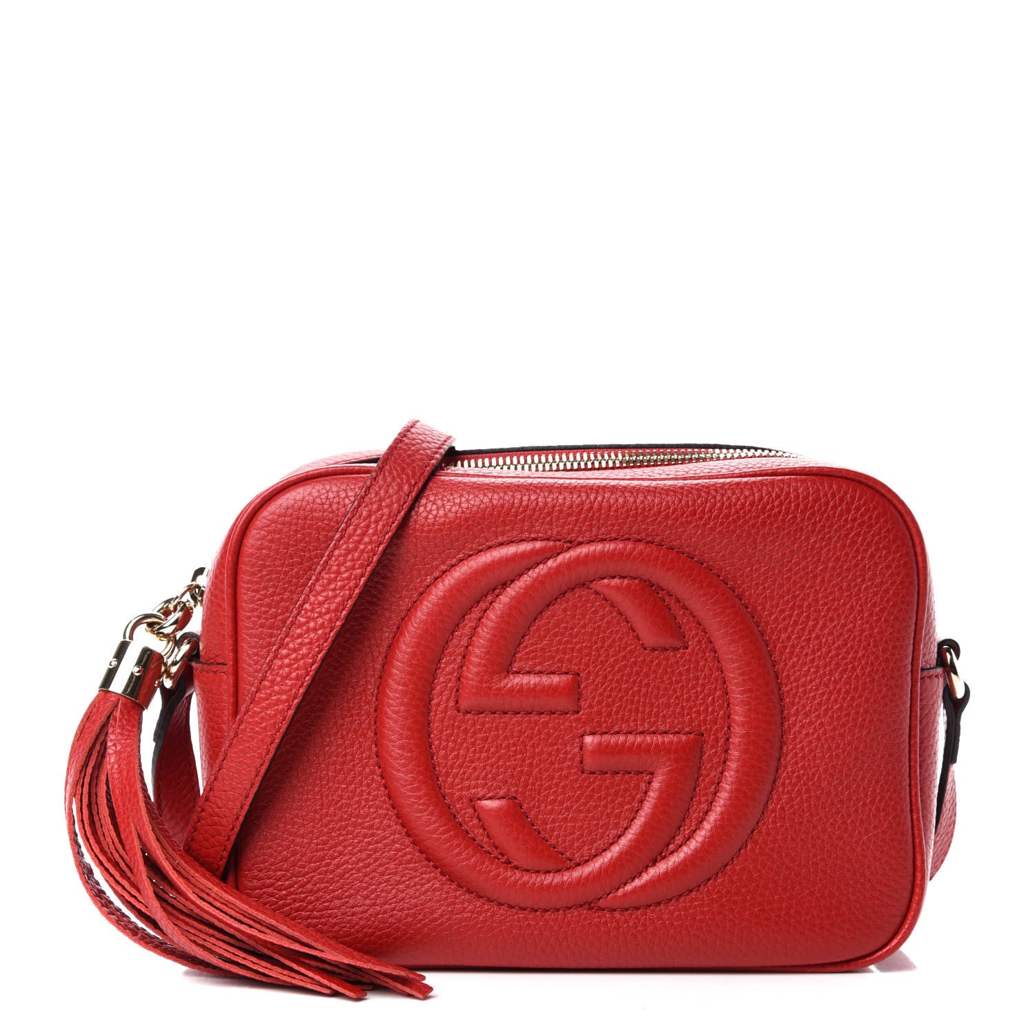 Gucci Pebbled Calfskin Small Soho Disco Bag Vibrant Red 1 of 10