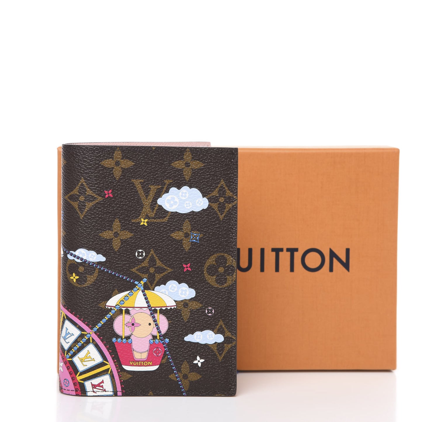 Monogram 2020 Christmas Animation Big Wheel Passport Cover Rose Ballerine