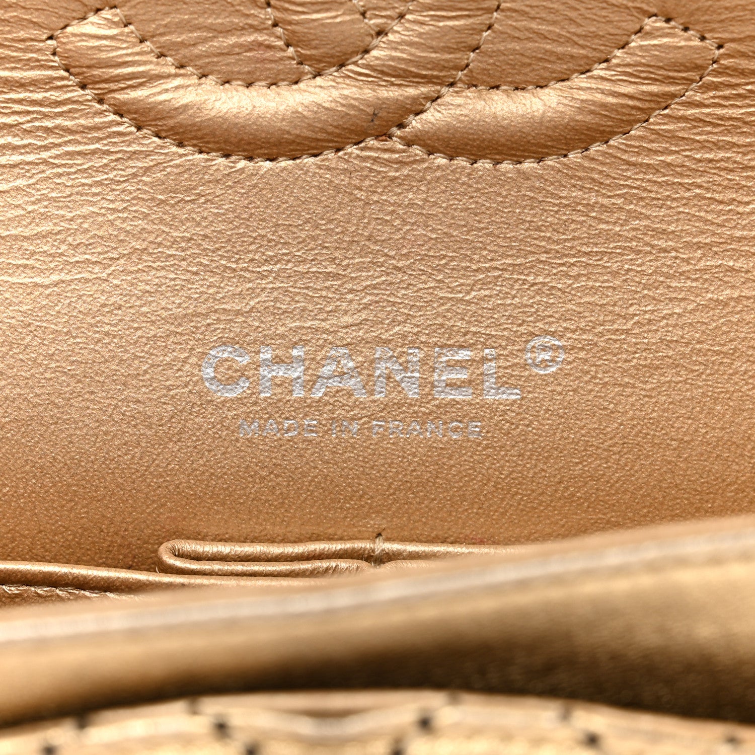 Chanel Metallic Washed Lambskin Quilted Medium Double Flap Dark Gold Black 6 of 17