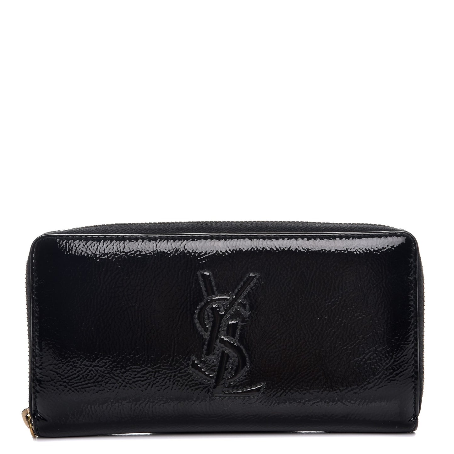 Textured Patent Monogram Belle De Jour Zip Around Wallet Black