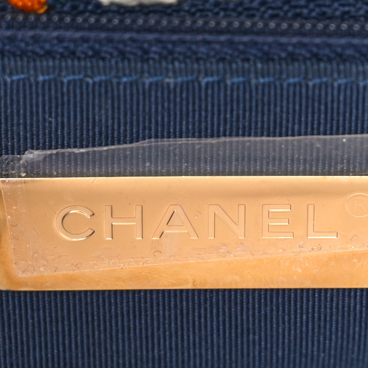 Tweed Quilted Large Chanel 19 Flap Ecru Navy Blue Multicolor