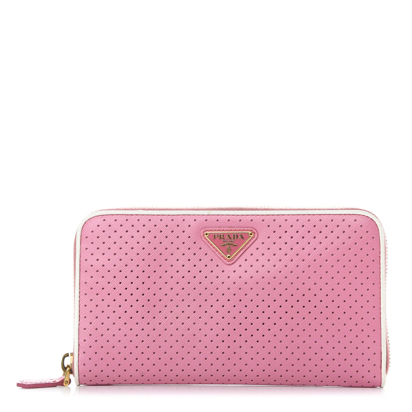 Saffiano Perforated Zip Around Wallet Geranio