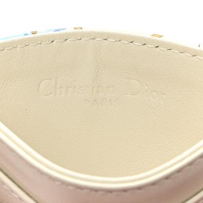 Christian Dior Calfskin Hibiscus Printed Card Holder Beige Multicolor 8 of 11