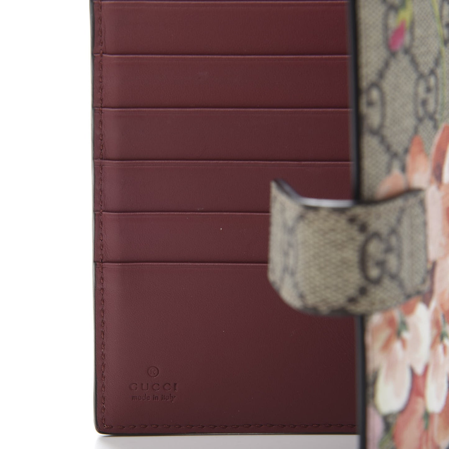 GG Supreme Monogram Blooms Passport Case Beige Multicolor Dry Rose