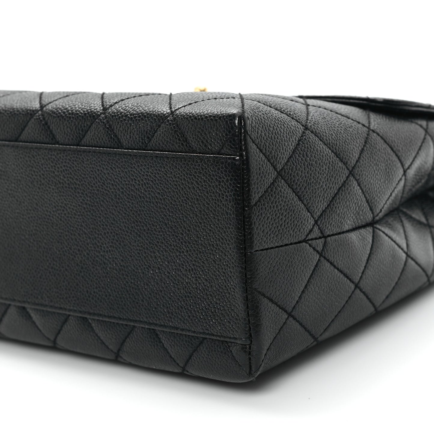 Caviar Quilted Jumbo Kelly Flap Black