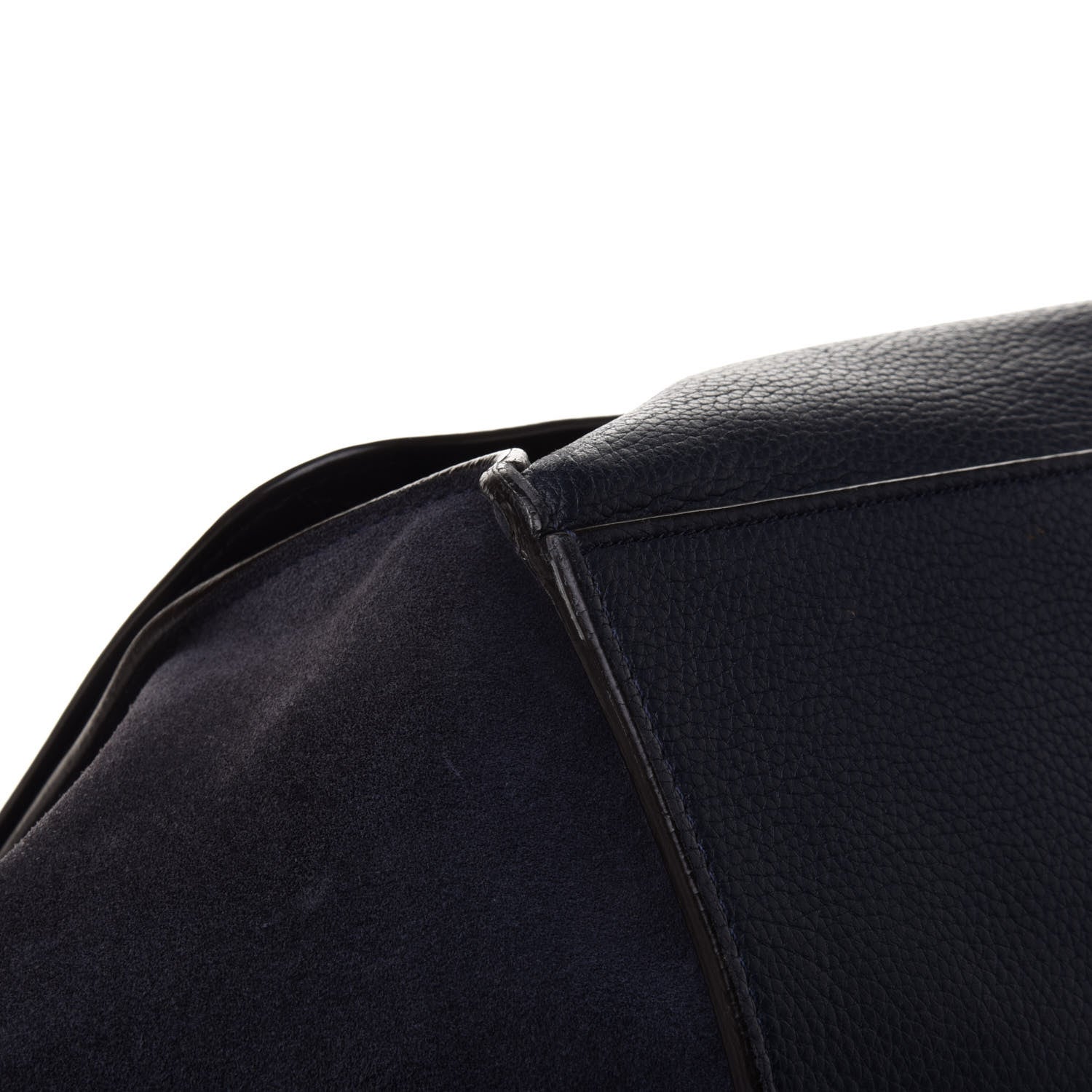 Celine Drummed Calfskin Suede Medium Trapeze Navy Blue 8 of 16