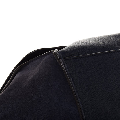 Celine Drummed Calfskin Suede Medium Trapeze Navy Blue 8 of 16