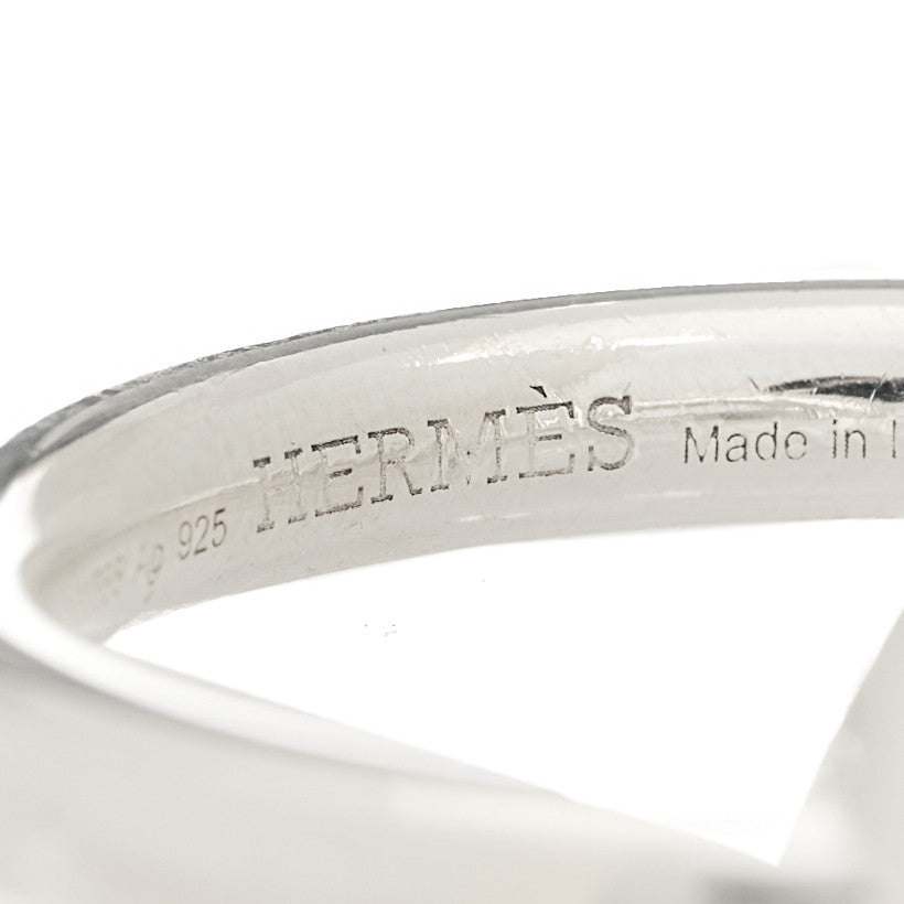 Hermes Sterling Silver GM Echappee Ring 58 8.5 5 of 6