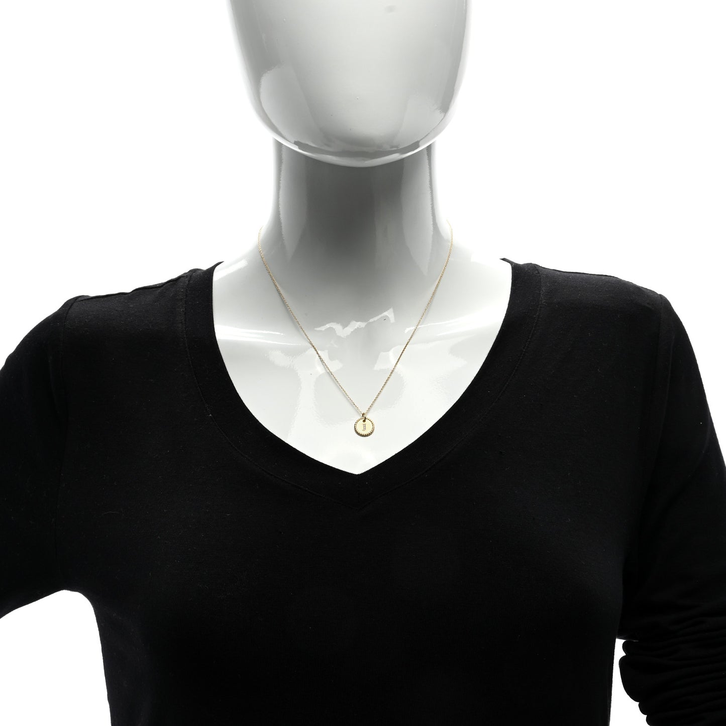 18K Yellow Gold Diamond Initial J Charm Pendant Necklace