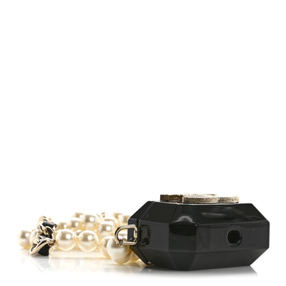 Chanel Resin Crystal Pearl Airpods Pro Holder Necklace Black Pearly White 4 of 9