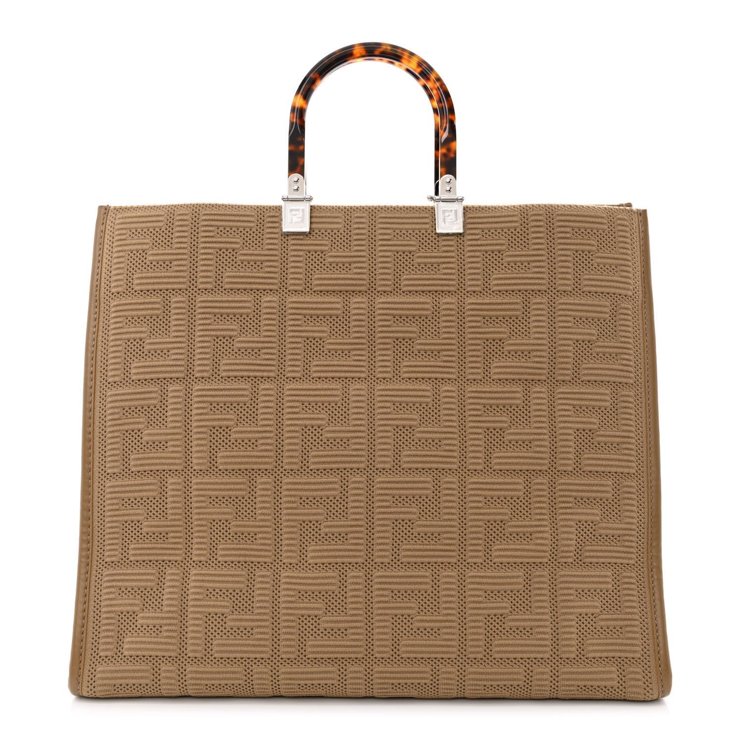 Fendi Technical Fabric Plexiglass FF Large Fendi Sunshine Shopper Tote Sand 1 of 10