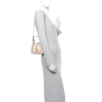 Gucci Lizard Mesh Crystal GG Monogram Mini Jackie 1961 Hobo Light Powder Skin Rose 2 of 10