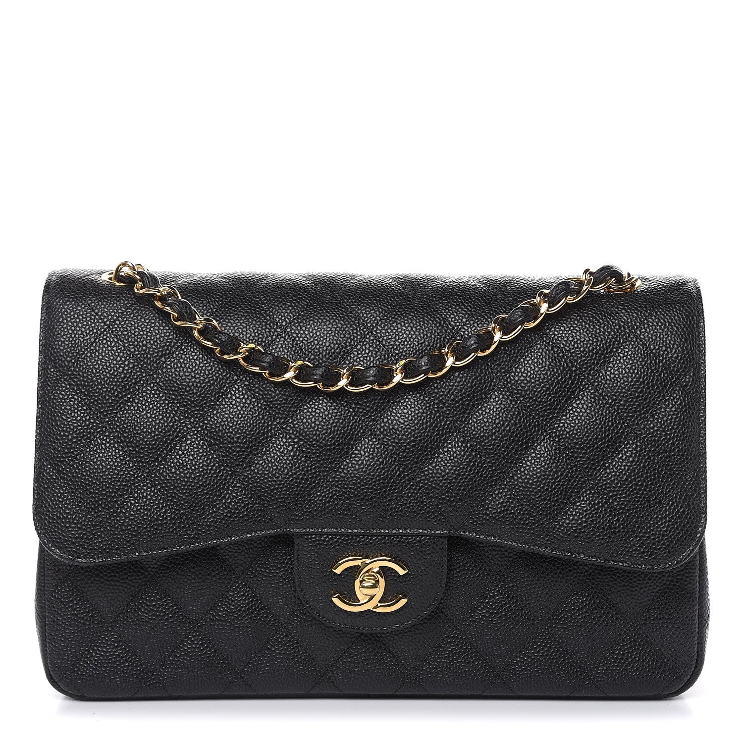 Chanel Caviar Quilted Jumbo Double Flap Black 1 of 9