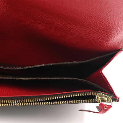 Louis Vuitton Damier Ebene Emilie Wallet Red 5 of 7