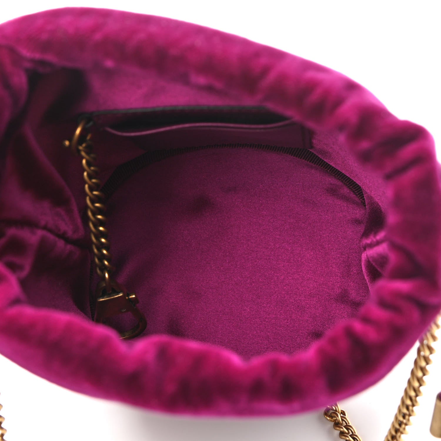 Gucci Velvet Matelasse Mini GG Marmont 2.0 Bucket Bag Fuchsia Violet Cyclamen 5 of 11