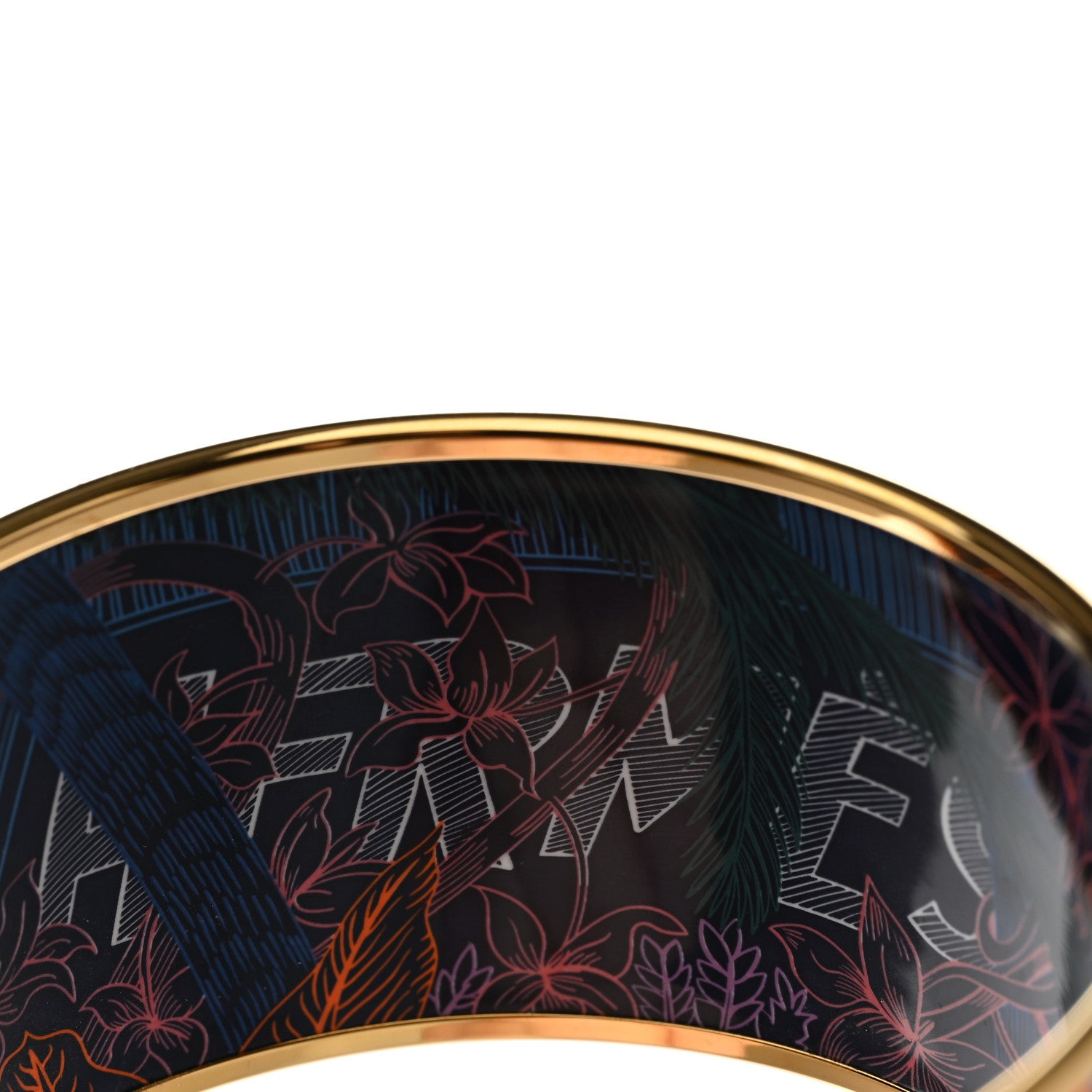 Hermes Enamel Toucans De Paradis Extra Wide Bracelet 70 Indigo 4 of 5