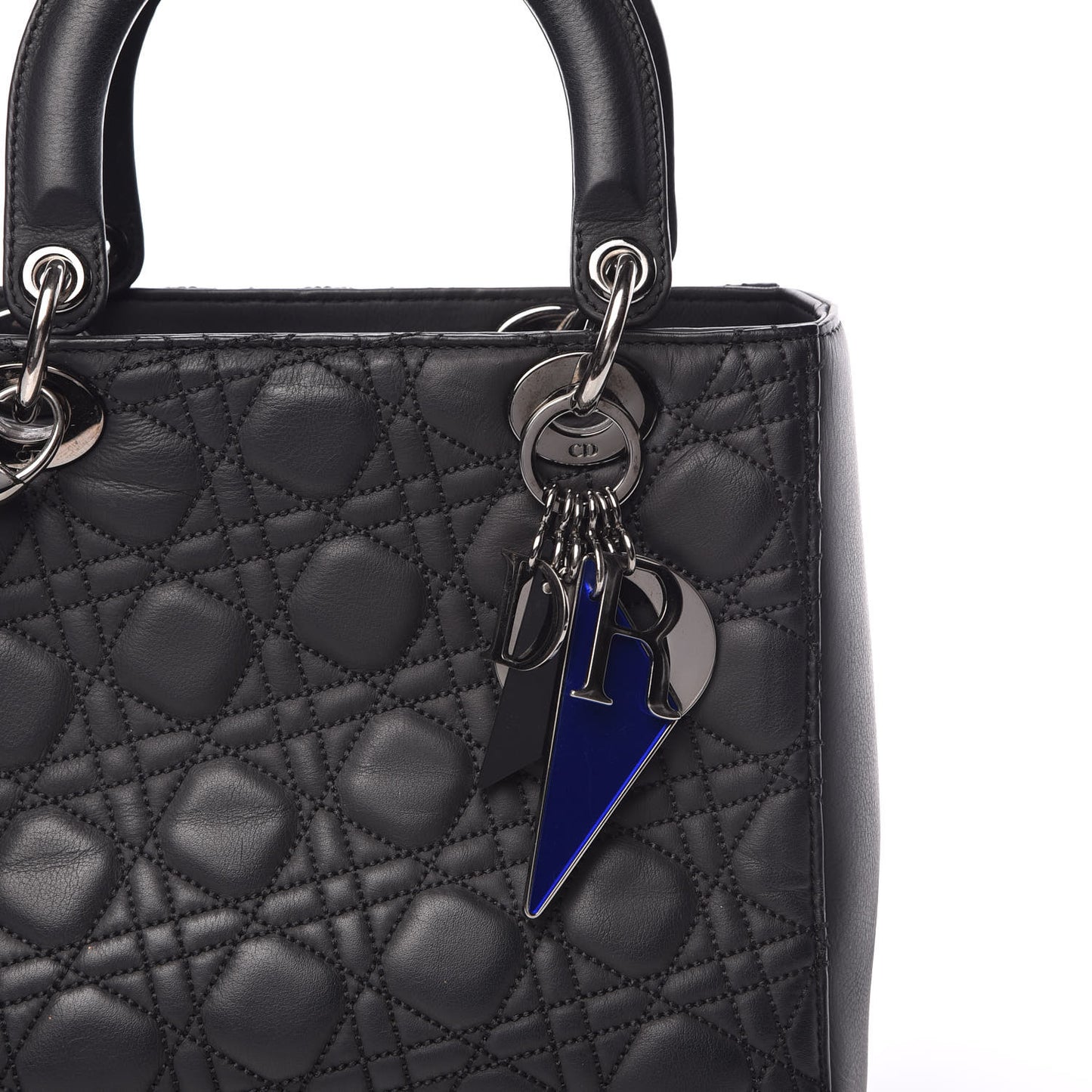 Calfskin Cannage Medium Anselm Reyle Lady Dior Black