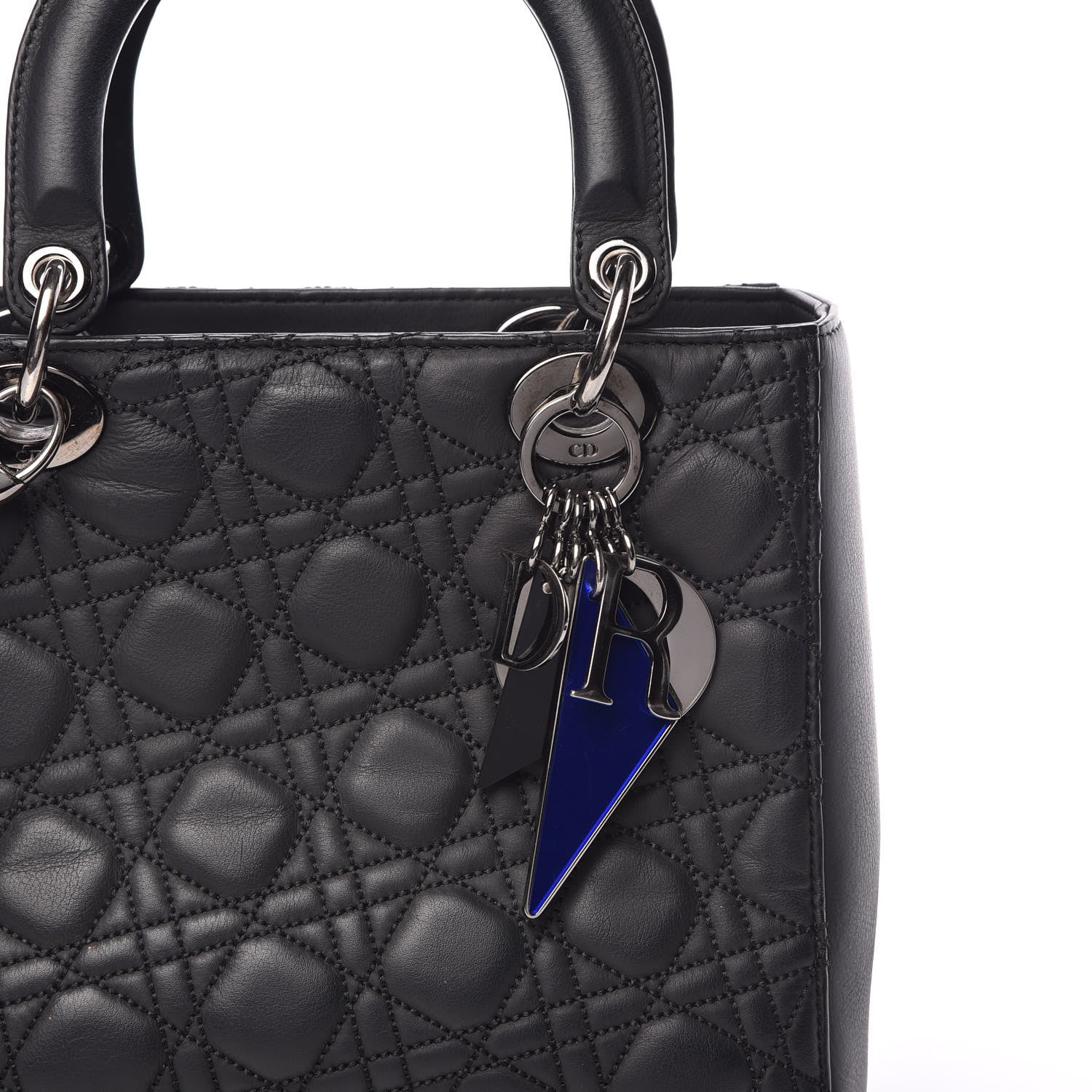 Christian Dior Calfskin Cannage Medium Anselm Reyle Lady Dior Black 9 of 11