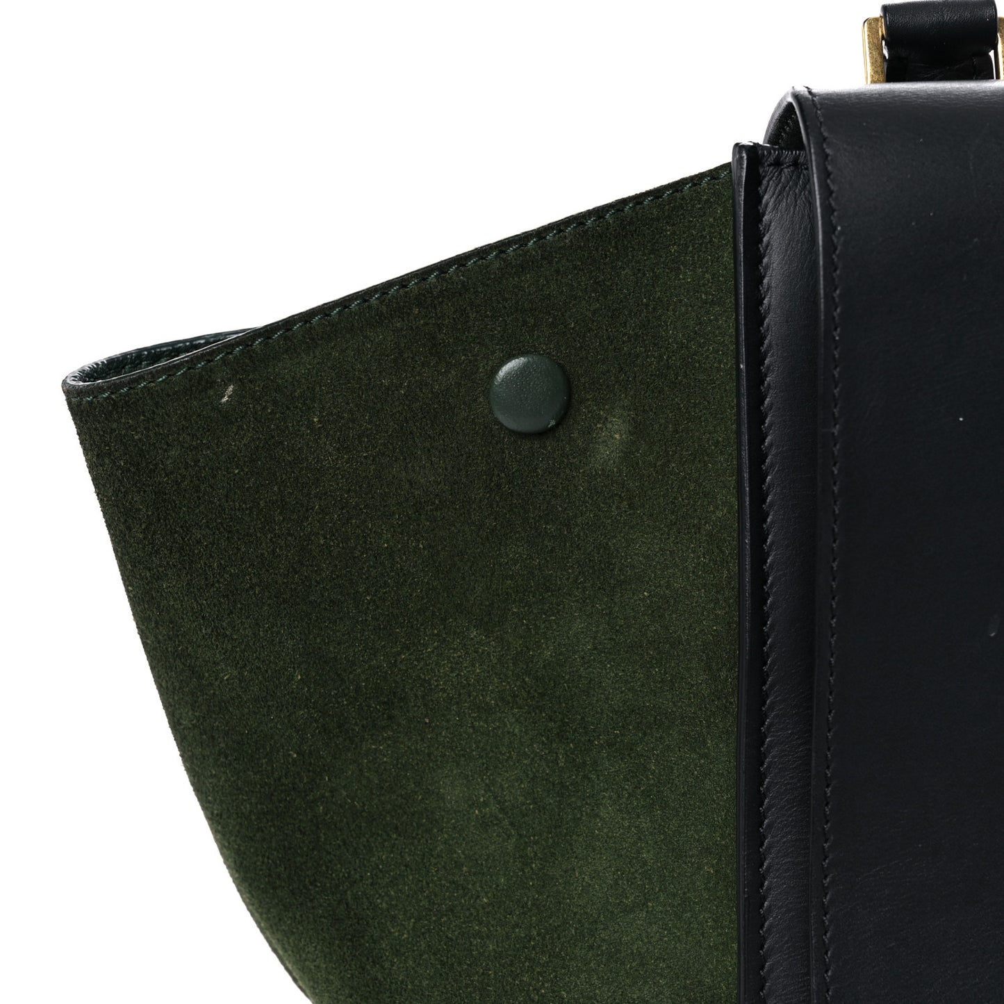 Natural Calfskin Suede Medium Bi-Color Trapeze Black
