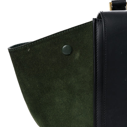 Celine Natural Calfskin Suede Medium Bi-Color Trapeze Black 25 of 27